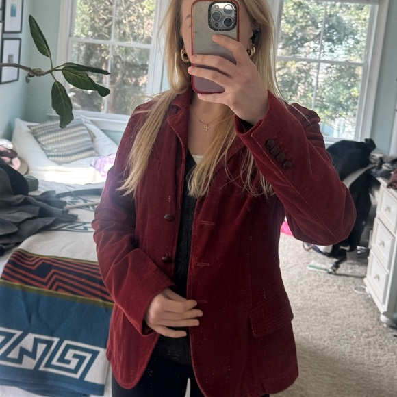 J. Crew Jackets & Blazers - J. Crew Women's Corduroy Deep Red Blazer